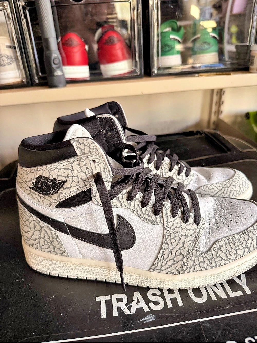 Nike Air Jordan 1 High Top Sneakers in White & Black